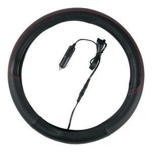45W/PC Potenza nero PU Coperchio del volante di riscaldamento per auto Automobile 38cm di diametro